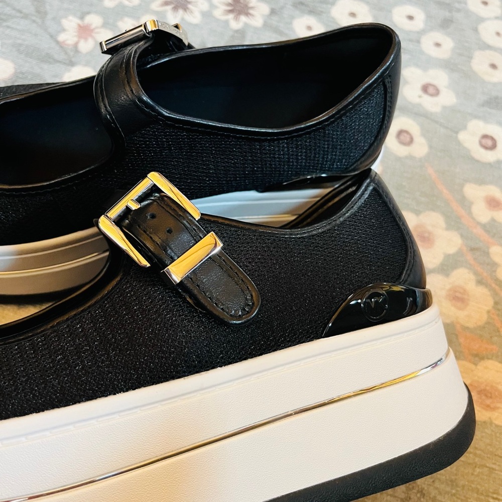 New Michael Kors Hayes Mary Jane Platform Sneakers Black Mesh Sz 8 MSRP$175 - Picture 11 of 15
